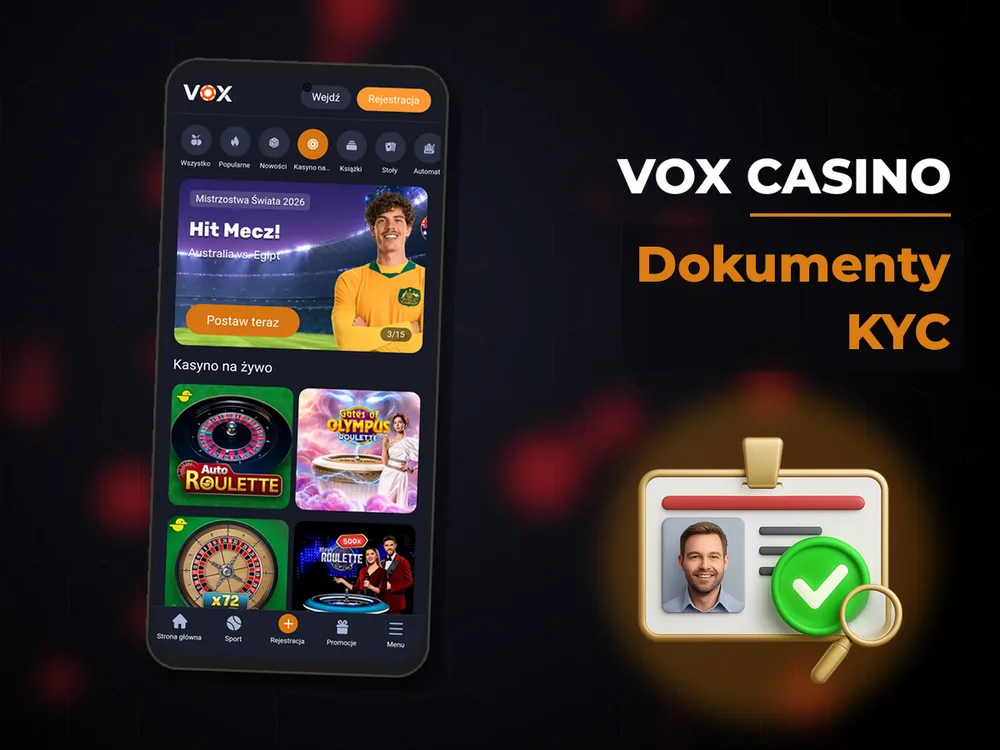 vox casino - Dokumenty KYC