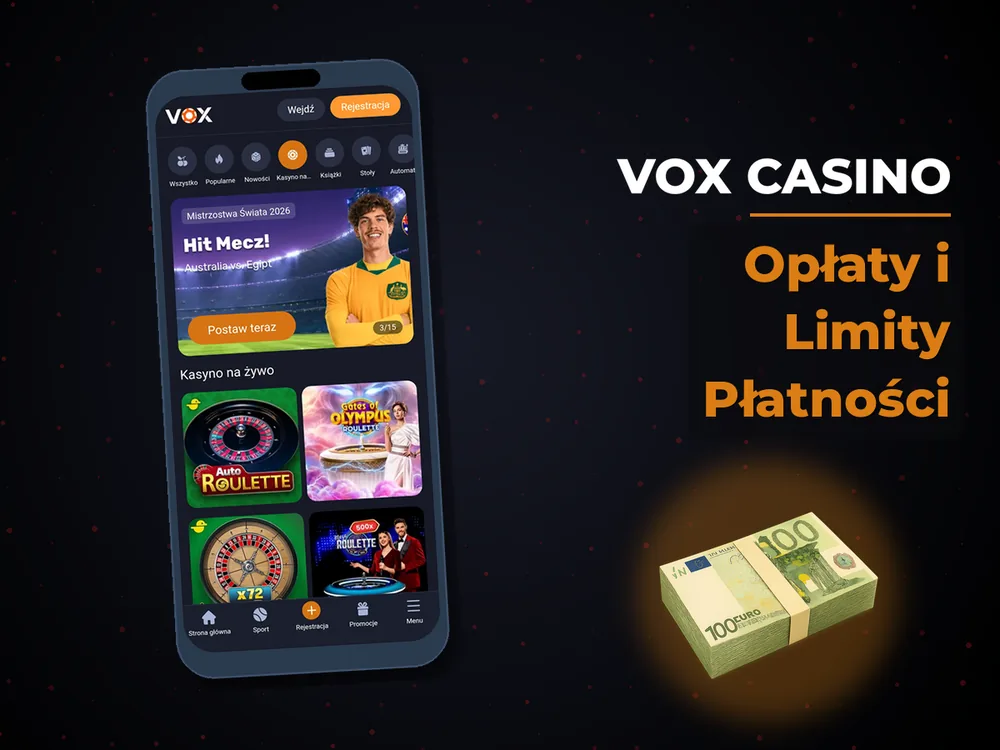vox casino - Opłaty i Limity Płatności