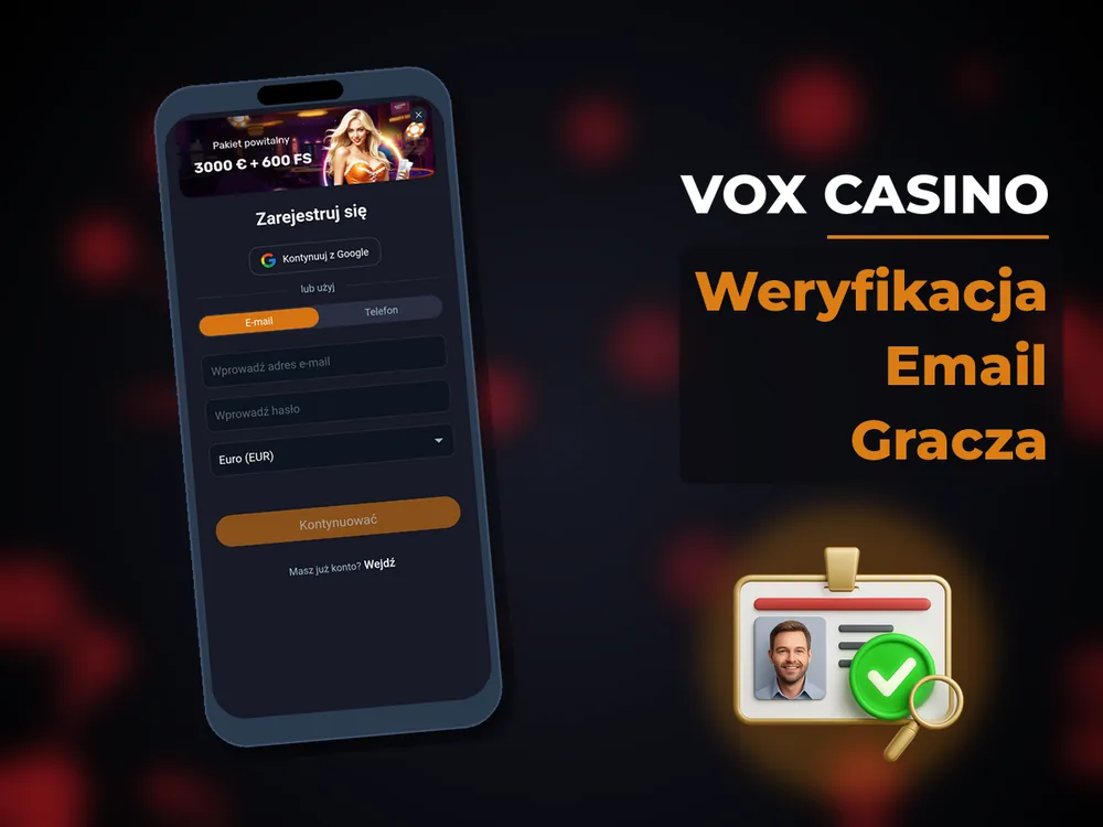 vox casino - Weryfikacja Email Gracza