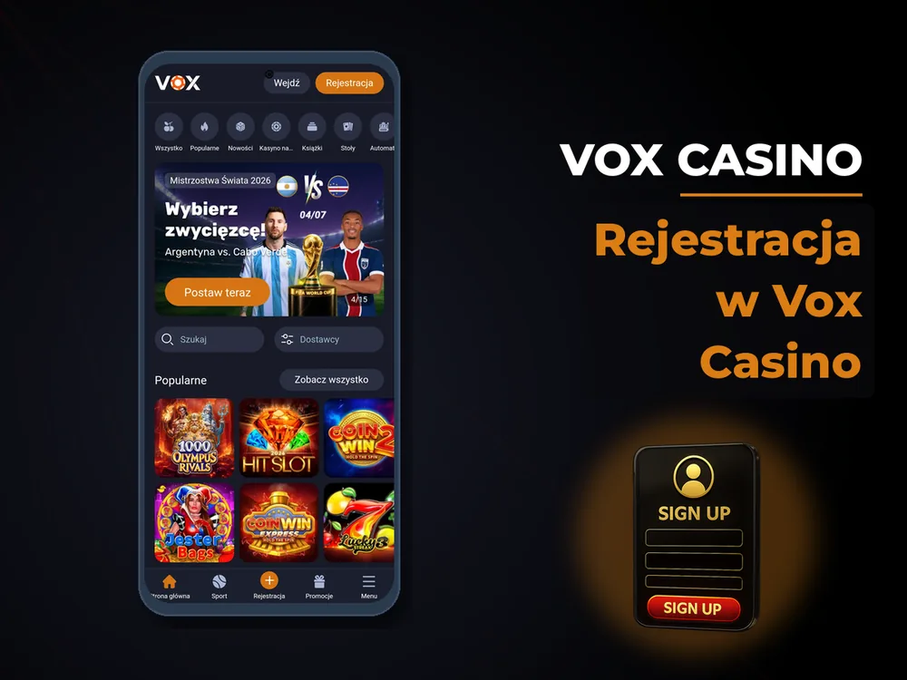 vox casino - Rejestracja w Vox Casino