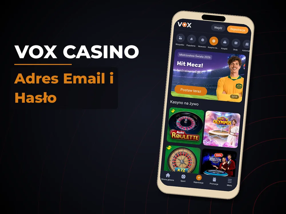 vox casino - Adres Email i Hasło