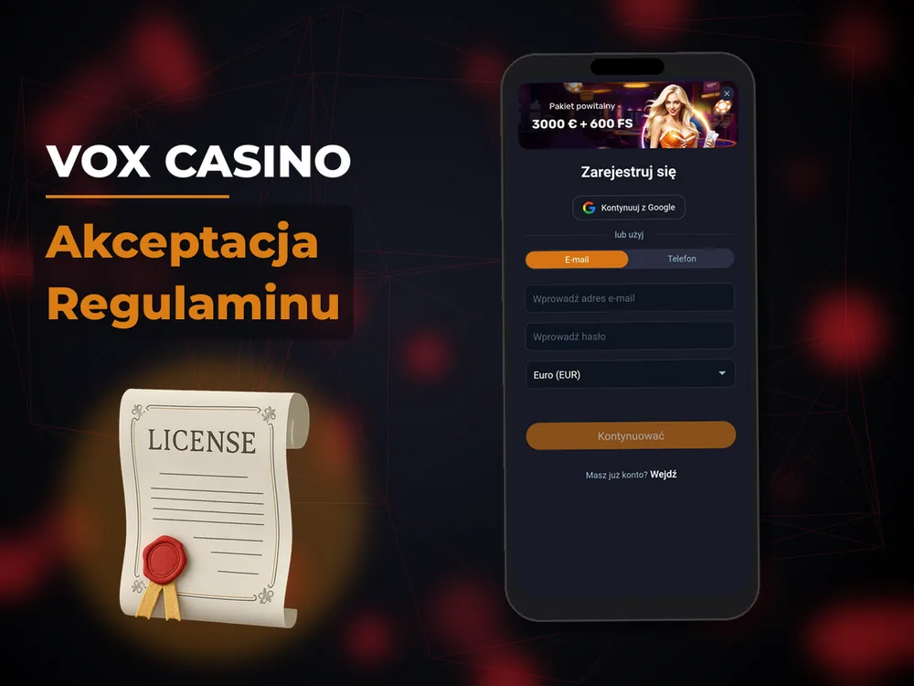 vox casino - Akceptacja Regulaminu