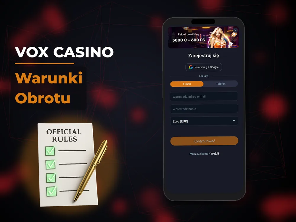 vox casino - Warunki Obrotu