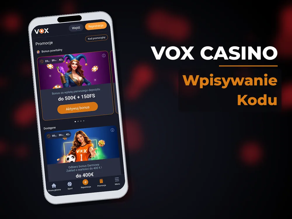 vox casino - Wpisywanie Kodu