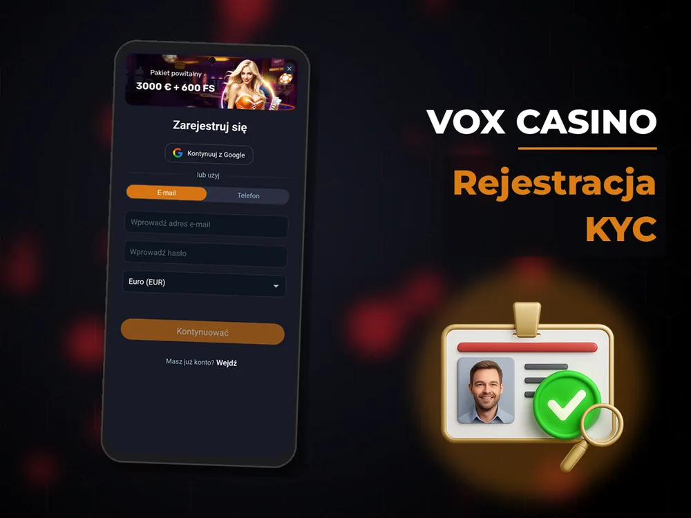 vox casino - Rejestracja KYC