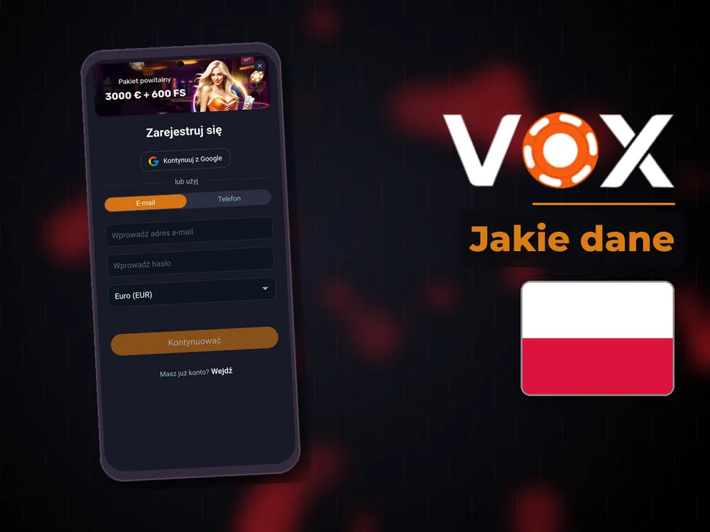 vox casino - Jakie dane