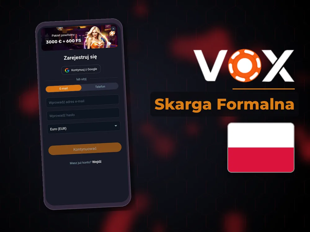 vox casino - Skarga Formalna