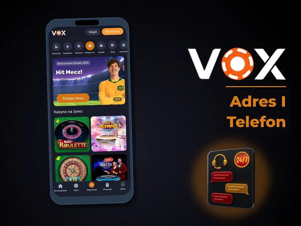 vox casino - Adres I Telefon