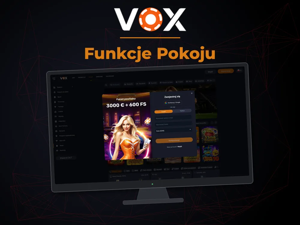 vox casino - Funkcje Pokoju