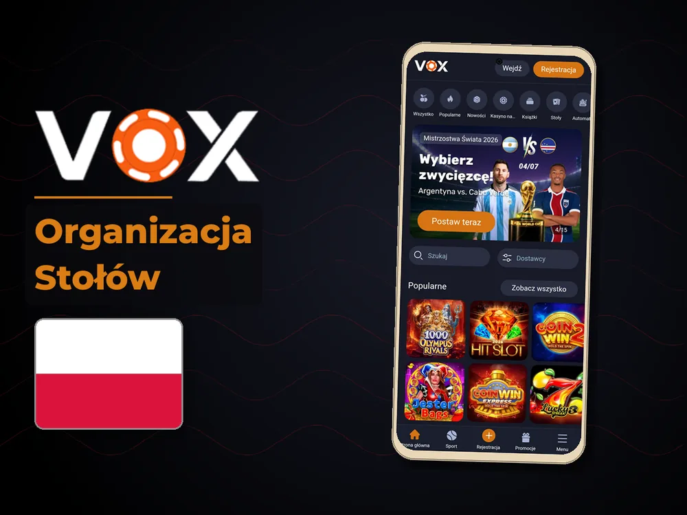vox casino - Organizacja Stołów