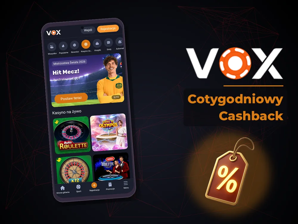 vox casino - Cotygodniowy Cashback