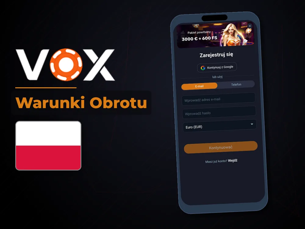 vox casino - Warunki Obrotu