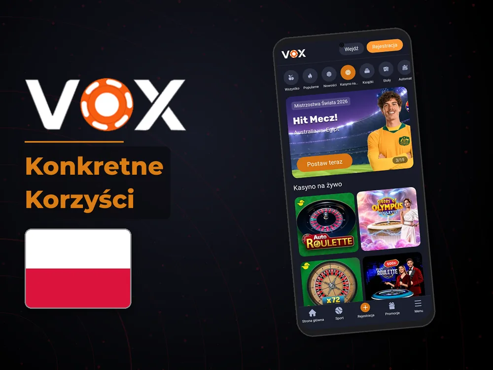 vox casino - Konkretne Korzyści