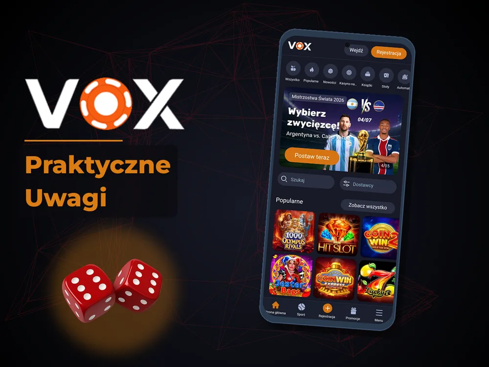 vox casino - Praktyczne Uwagi