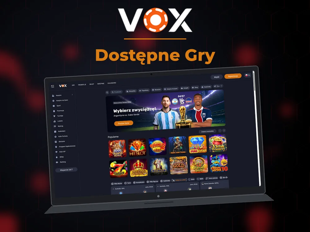 vox casino - Dostępne Gry