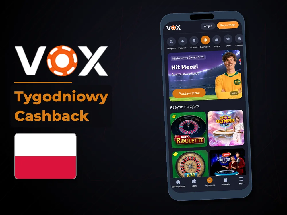 vox casino - Tygodniowy Cashback