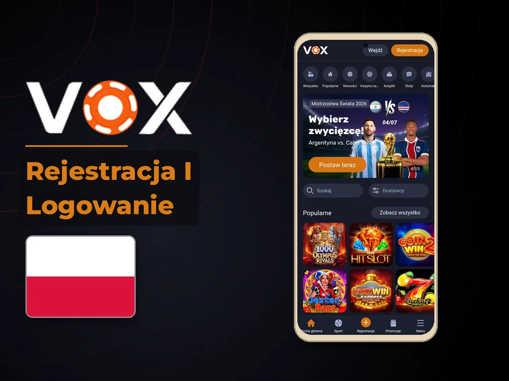 vox casino - Rejestracja I Logowanie