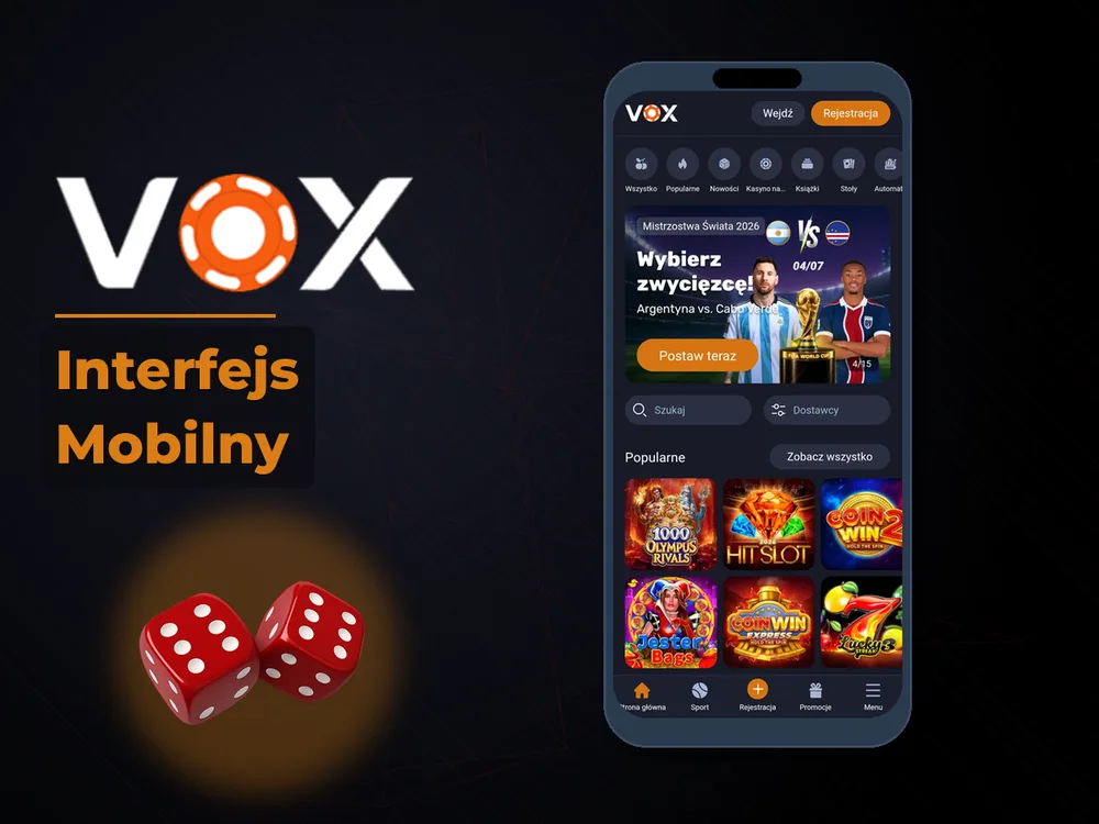 vox casino - Interfejs Mobilny