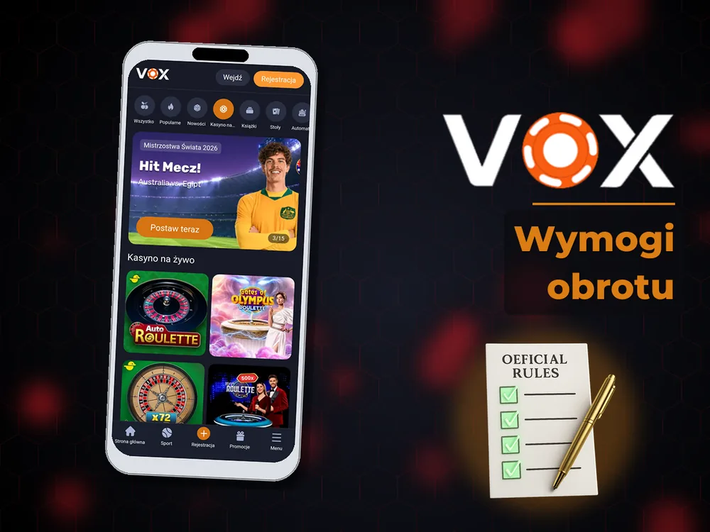 vox casino - Wymogi obrotu