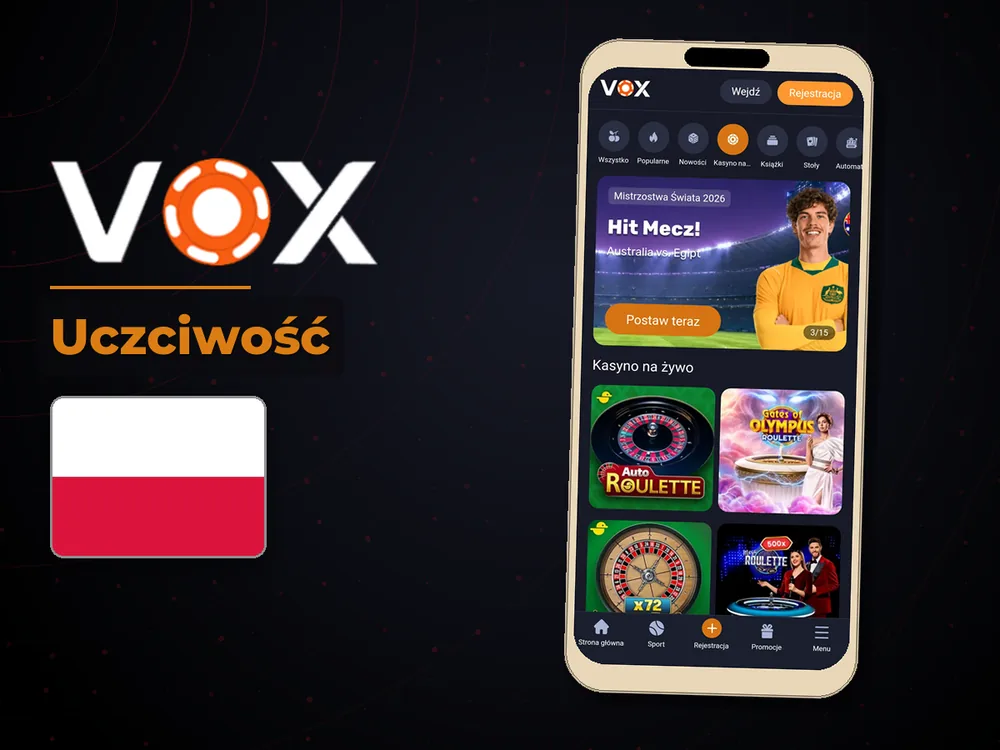 vox casino - Uczciwość