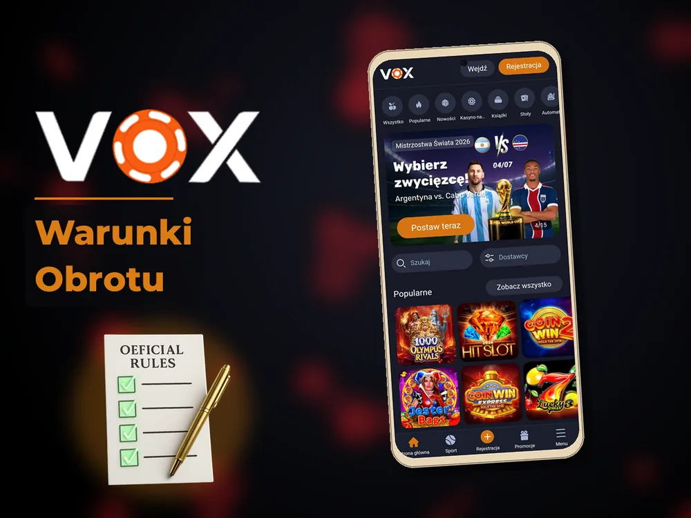 vox casino - Warunki Obrotu