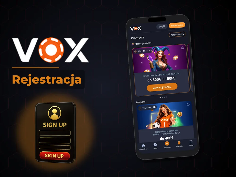 vox casino - Rejestracja