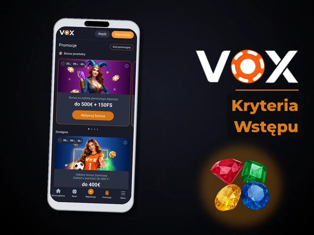 vox casino - Kryteria Wstępu