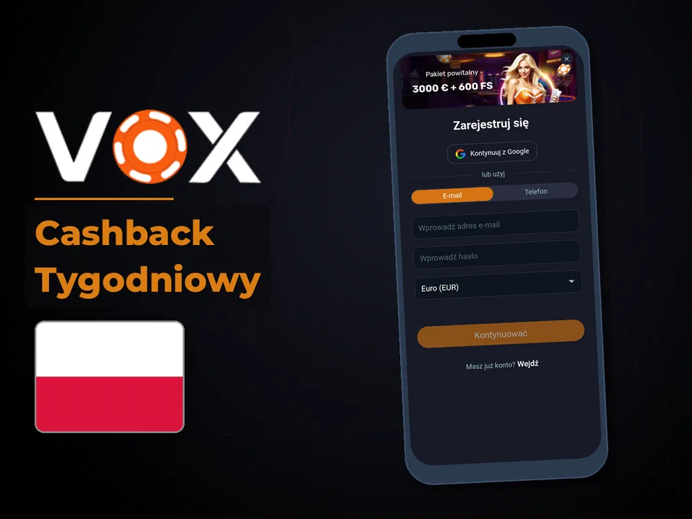 vox casino - Cashback Tygodniowy